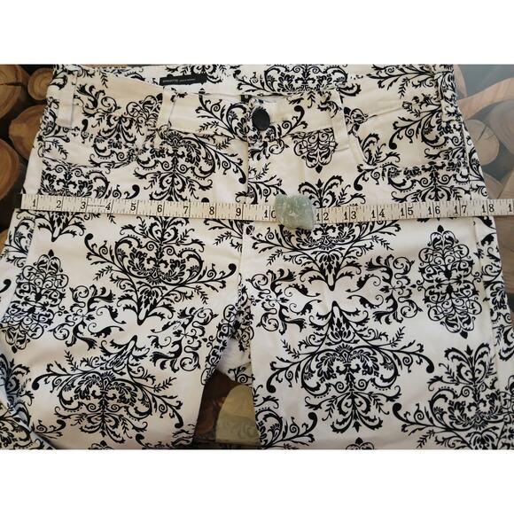 Kut From the Kloth Brigitte Damask Pattern Ankle Skinny Pants Black White Size 8 - Picture 10 of 12